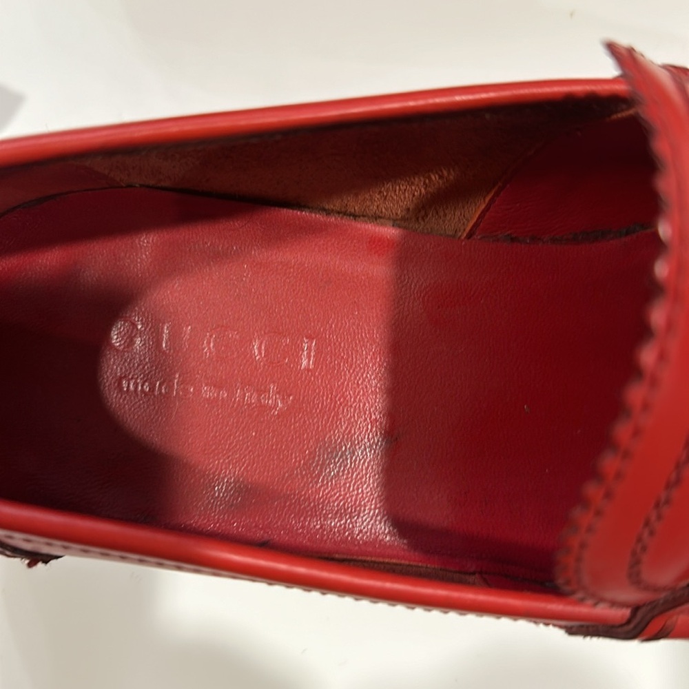 Gucci leather shoes in brilliant red 8.5 European 9.5 US size - Picture 5 of 6